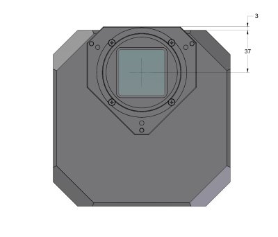 G4 Mark II camera head front view dimensions