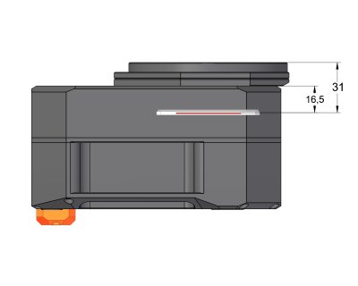 C5A camera head with M85נ1 adapter side view with back focal distance