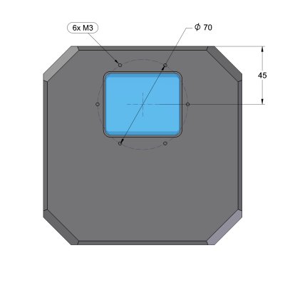 C5A camera head interface for filter wheel or tiltable adapter base