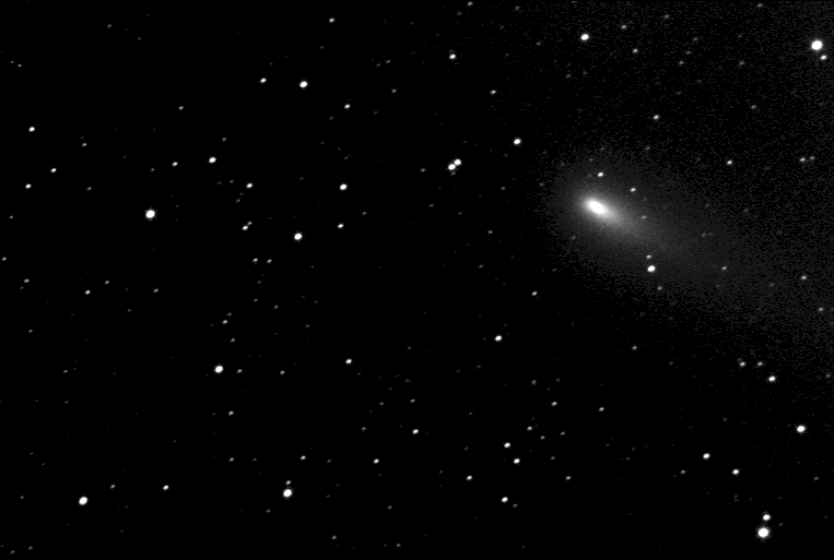 73/P animation compressing the 77 minutes long comet trip into one image.
