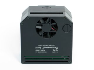 Fan and air output vents on the back side of the camera