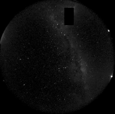 Example of all-sky image above the Coihueco telescope, Argentina