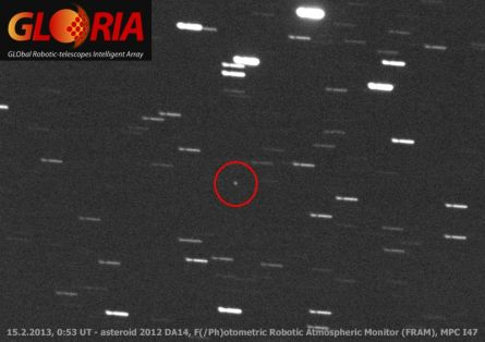 2012 DA14 na setench snmcch pozench dalekohledem FRAM
