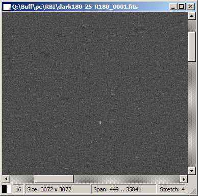 Portion of correct KAF-16803 CCD dark frame