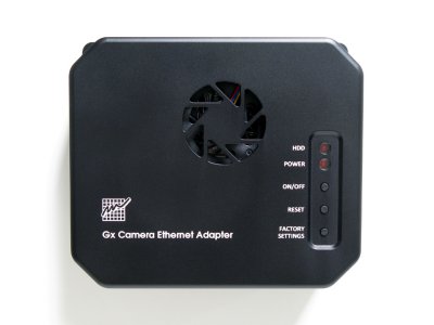 Buttons on the top side of Gx Camera Ethernet Adapter mini-variant