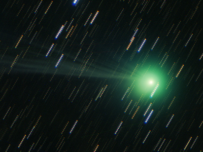 Image of comet Lovejoy, acquired by FRAM telescope wide-field camera through photometric BVR filters