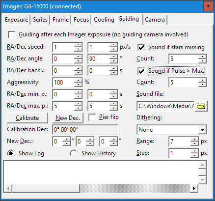 Inter-image guiding controls are available in the newly introduced Guiding tab of the Imager tool window