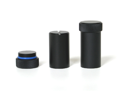 Standard container (middle) and container for tool-less manipulation (right)
