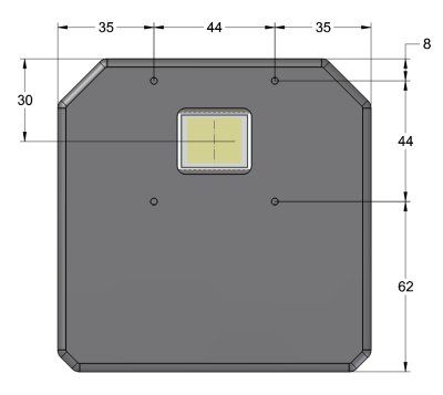 G2 camera with Internal Filter Wheel front view dimensions