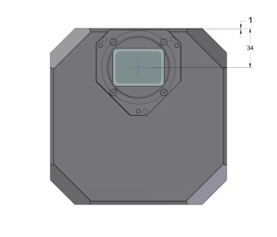 G3 Mark II camera head front view dimensions