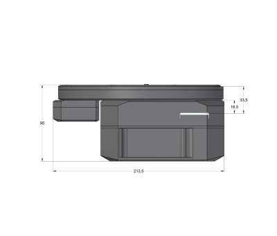 Enhanced cooling G3 Mark II camera head with External filter wheel side view dimensions