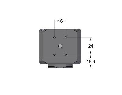 Position of the four M3 threaded holes on the bottom of C1 camera head