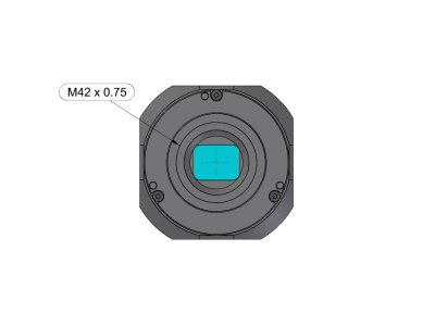 C1+ camera head with C1 compatible adapter front view dimensions