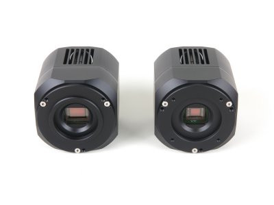 C1+ camera with C1 compatible adapter (left) and with C2 compatible adapter (right)