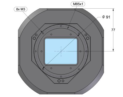 C5S camera head with M85נ1 adapter front view