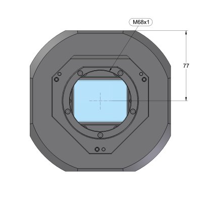 C5S camera head with M68נ1 adapter front view