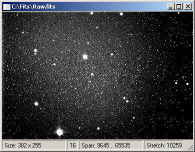 Raw image is affected by thermal noise and uneven field illumination