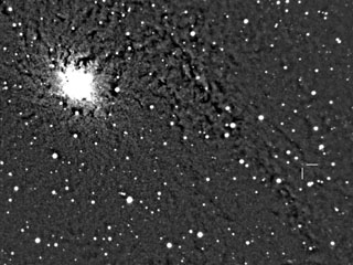 Kamil Hornoch's43rd nova found in the M31 galaxy is marked by two lines