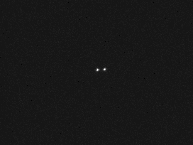 Image of Polaris, split by telescope aperture mask, shows seeing