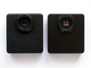 The G1-2000 CCD camera (right) offers larger CCD detector compared to other G1 series cameras (left)