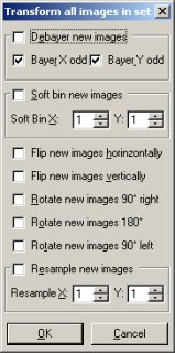 Transform dialog box for Image Sets