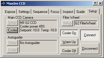 G2 CCD driver in the MaxIm DL v4 environment